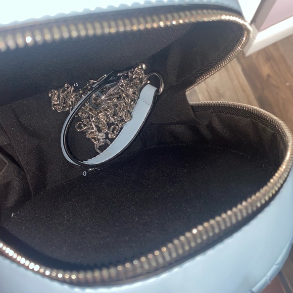 LIGHT BLUE STUDDED Lozenge Pattern Crossbody Bag - Picture 5 of 5